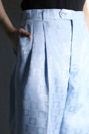 jacquard pattern wide trousers