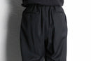 black wide tapered 2tuck slacks