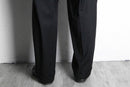 black wide tapered 2tuck slacks