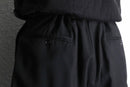 black wide tapered 2tuck slacks