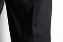 black wide tapered 2tuck slacks
