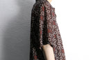 70's circle & dot pattern H/S poly shirt