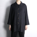 black linen half sleeve long shirt