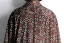 70's circle & dot pattern H/S poly shirt