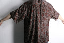 70's circle & dot pattern H/S poly shirt