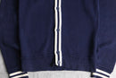 "Lacoste" navy × white knit cardigan