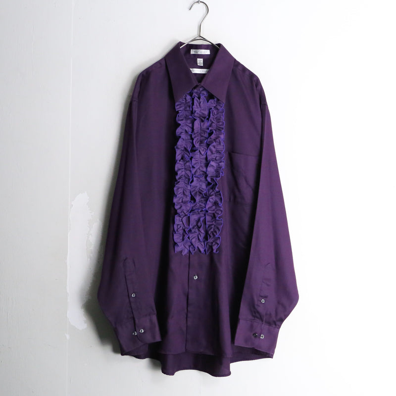 "GEOFFREY BEENE" dark violet frill shirt