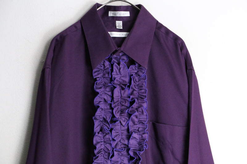 "GEOFFREY BEENE" dark violet frill shirt