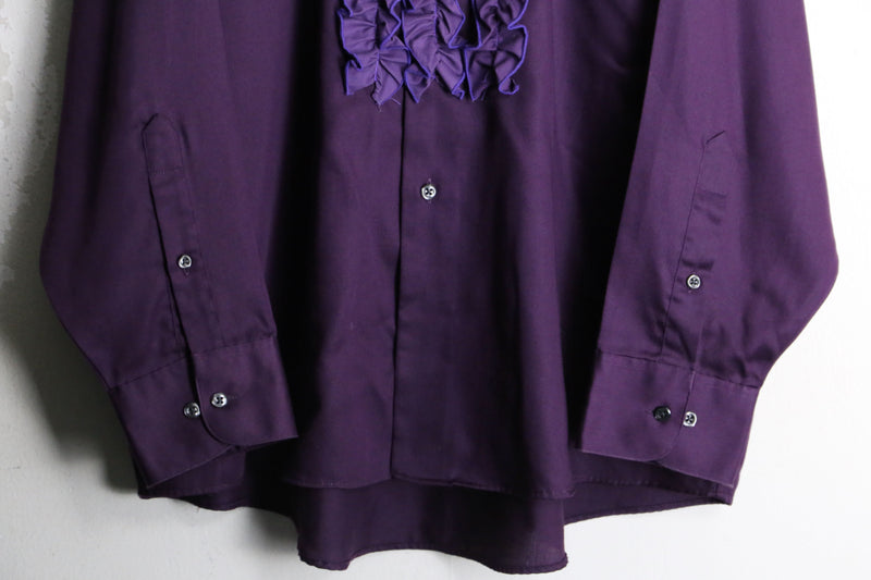 "GEOFFREY BEENE" dark violet frill shirt