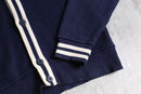 "Lacoste" navy × white knit cardigan