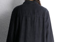 black linen half sleeve long shirt