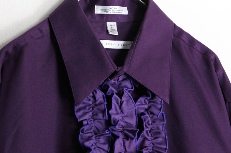 "GEOFFREY BEENE" dark violet frill shirt