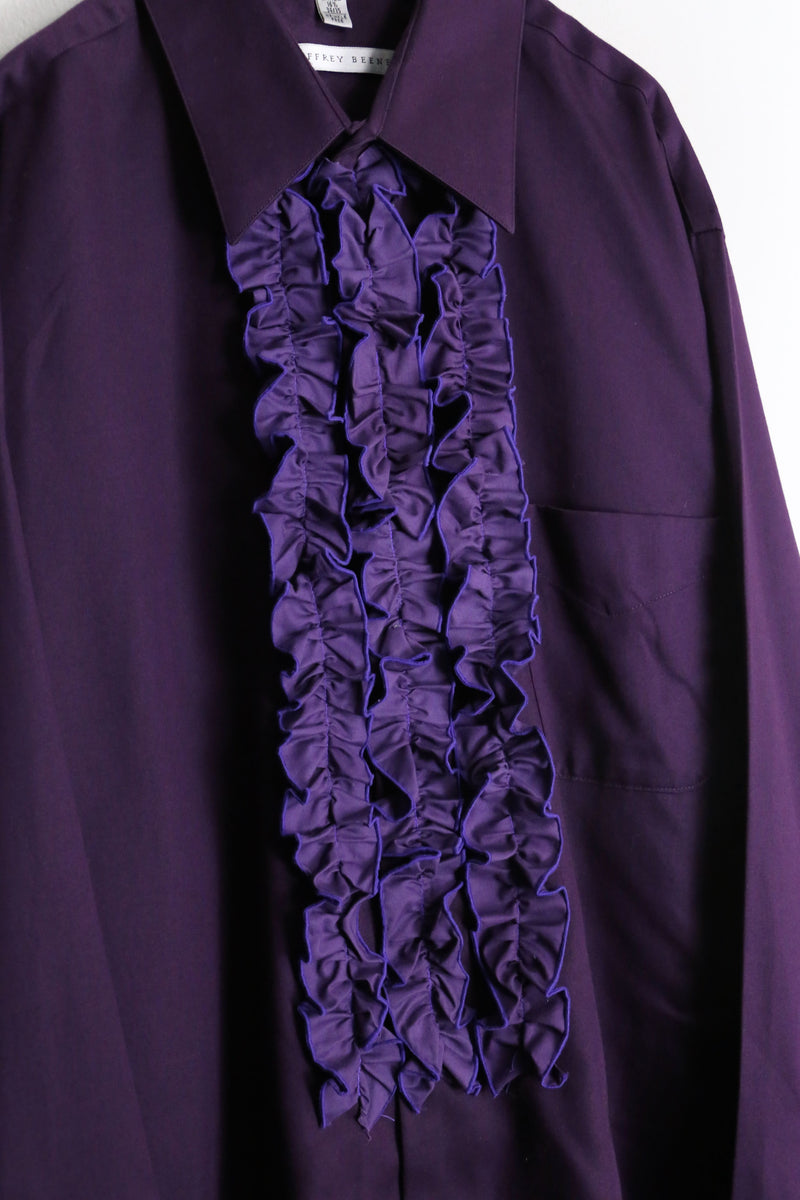 "GEOFFREY BEENE" dark violet frill shirt