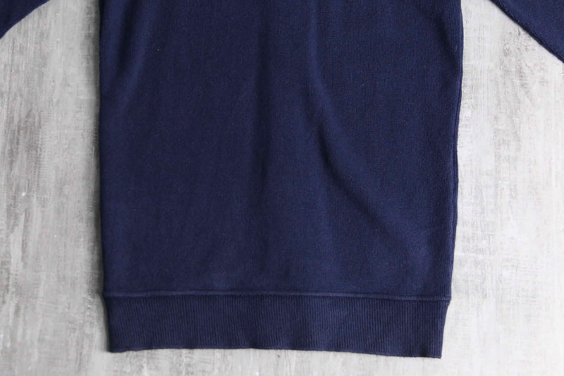 "Lacoste" navy × white knit cardigan