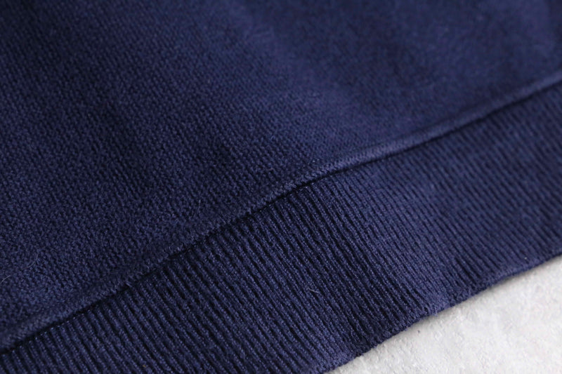 "Lacoste" navy × white knit cardigan