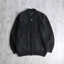 black suede switch knit blouson