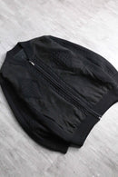 black suede switch knit blouson