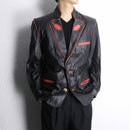 black × red tyrolean leather jacket