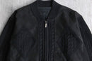 black suede switch knit blouson
