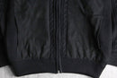 black suede switch knit blouson