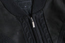 black suede switch knit blouson