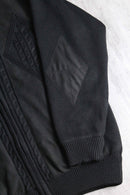 black suede switch knit blouson