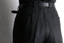 "Lauren Ralph Lauren" black linen tapered trousers