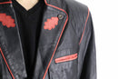 black × red tyrolean leather jacket