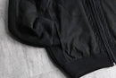 black suede switch knit blouson