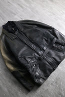 1980s SAXONY one-side faded leather jacket