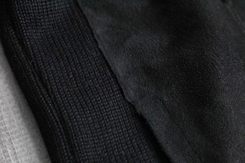 black suede switch knit blouson