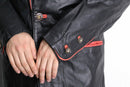black × red tyrolean leather jacket