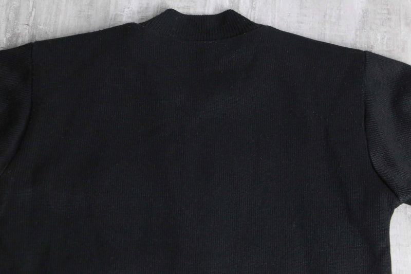 black suede switch knit blouson