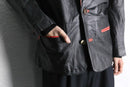 black × red tyrolean leather jacket