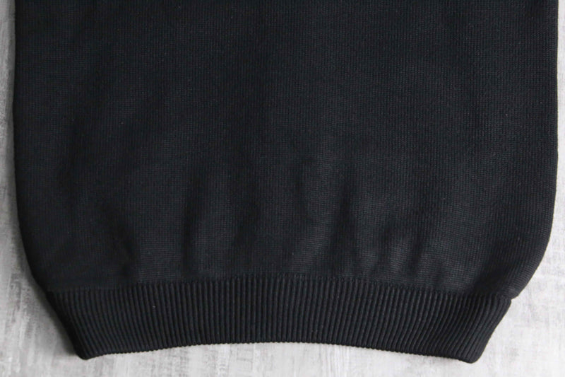 black suede switch knit blouson