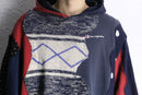 "Re:make" sweat × knit docking hoodie