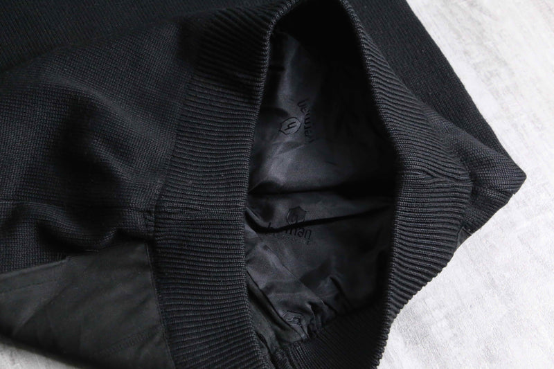 black suede switch knit blouson