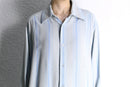 “claiborne” pale blue rayon linen stripe shirt