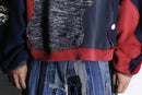 "Re:make" sweat × knit docking hoodie