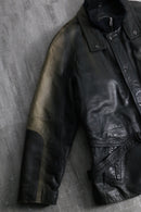 1980s SAXONY one-side faded leather jacket