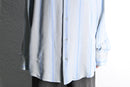 “claiborne” pale blue rayon linen stripe shirt