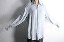 “claiborne” pale blue rayon linen stripe shirt