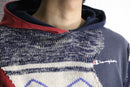 "Re:make" sweat × knit docking hoodie