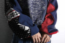 "Re:make" sweat × knit docking hoodie