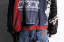 "Re:make" sweat × knit docking hoodie