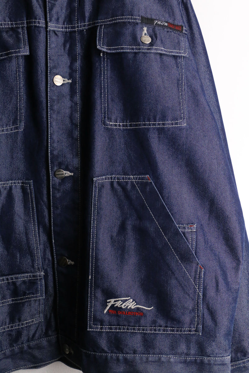 “FUBU” metallic blue loose denim jacket