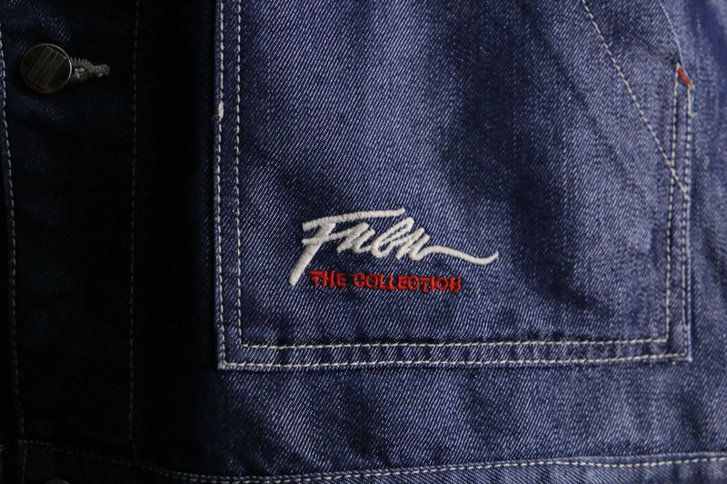 “FUBU” metallic blue loose denim jacket