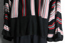 stripe pattern super wide sleeve knit pull