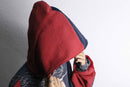 "Re:make" sweat × knit docking hoodie