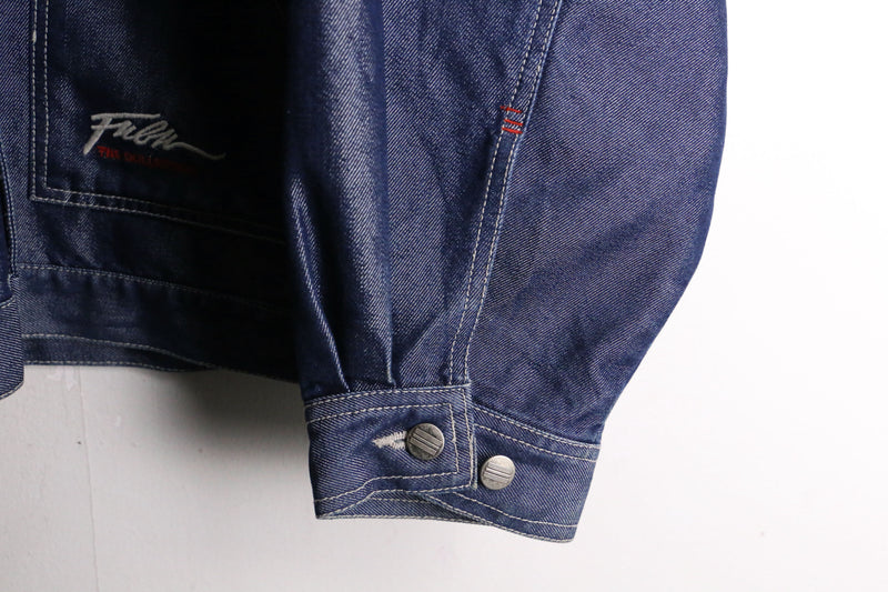 “FUBU” metallic blue loose denim jacket